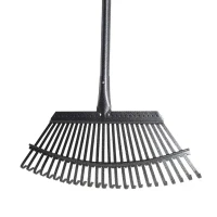 Laubrechen (Metall) mit Stahlstiel - 25 Zinken 2